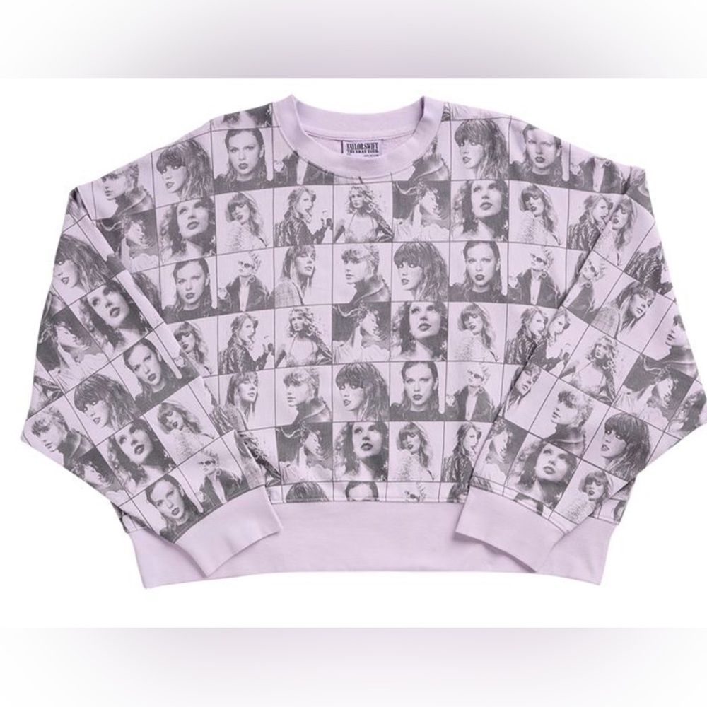 NWT Taylor Swift The Eras Concert Tour Cropped Lavender Pullover Top L Large HTF
